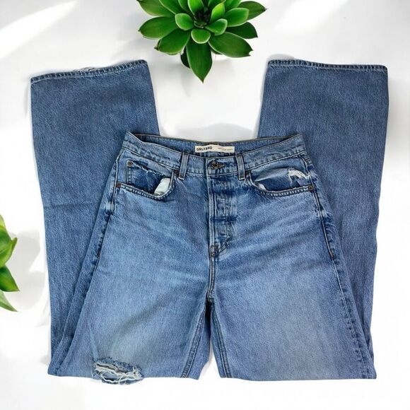 GRLFRND Brooklyn High Rise Loose Straight Jeans in Lost Palms - 28 - Picture 5 of 10